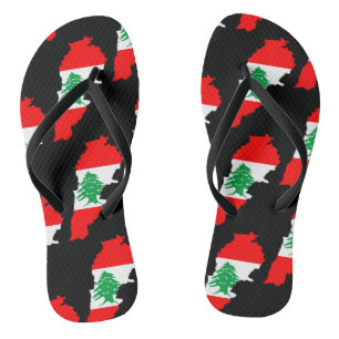Lebanon Map with Flag Jandals