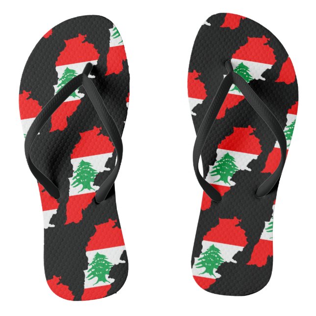 Lebanon Map with Flag Jandals (Footbed)