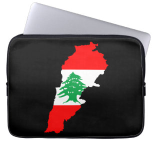 Lebanon Map with Flag Laptop Sleeve