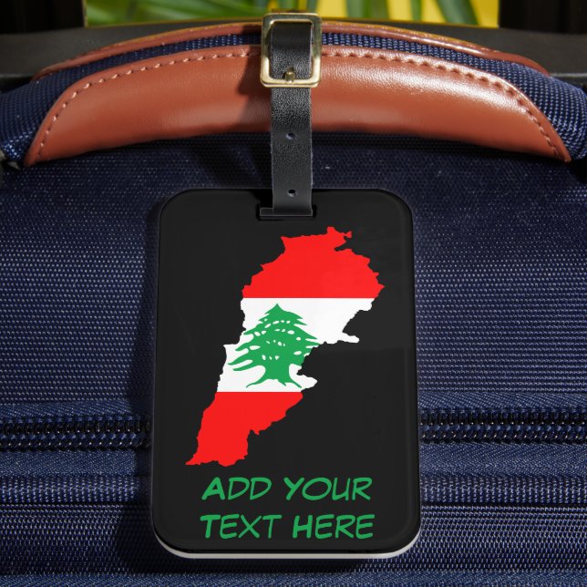 Lebanon Map with Flag Luggage Tag (Front Insitu 2)