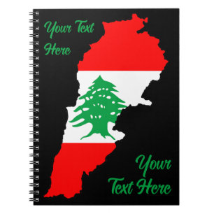 Lebanon Map with Flag Notebook