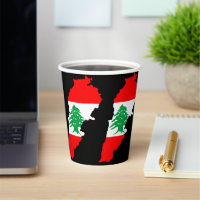 Lebanon Map with Flag