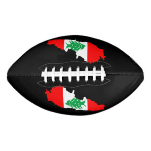 Lebanon Map with Flag Stone Magnet Football