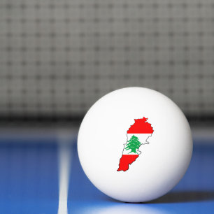Lebanon Map with Flag Stone Magnet Ping Pong Ball