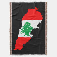 Lebanon Map with Flag Stone Magnet