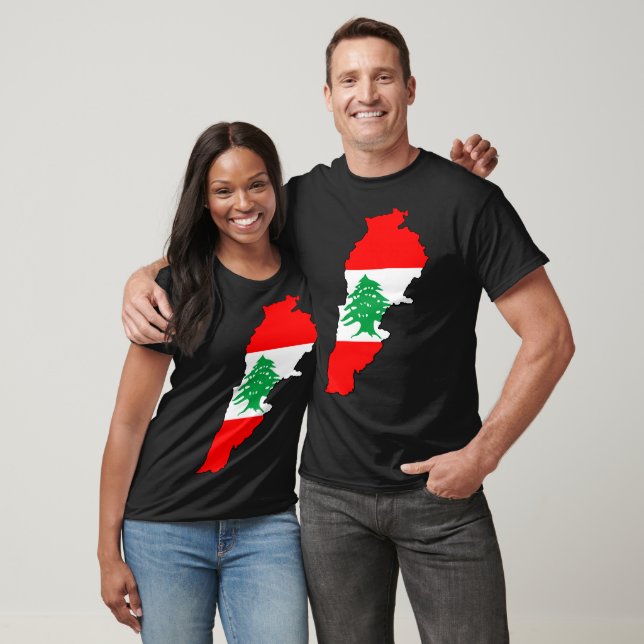Lebanon Map with Flag T-Shirt (Unisex)