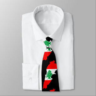 Lebanon Map with Flag Tie