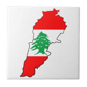 Lebanon Map with Flag Tile