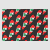 Lebanon Map with Flag