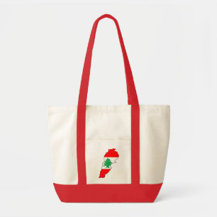 Lebanon Map with Flag Tote Bag