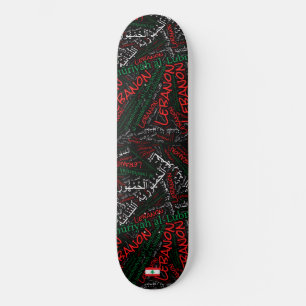 Lebanon National Pride Wordcloud Skateboard