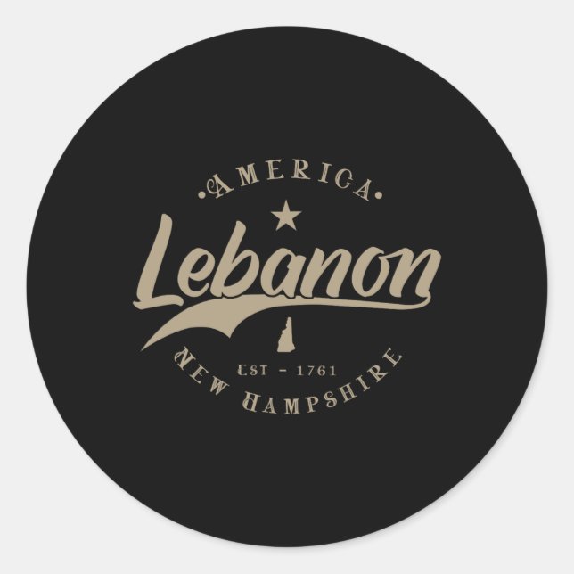 Lebanon New Hampshire  Classic Round Sticker (Front)