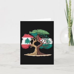 Lebanon Palestine Flag Lebanese Palestinian United Card