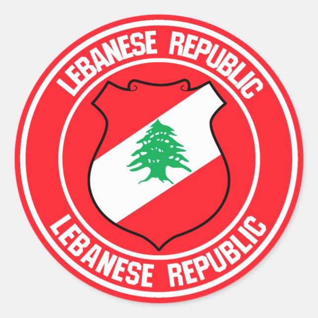 Lebanon Round Emblem Classic Round Sticker (Front)