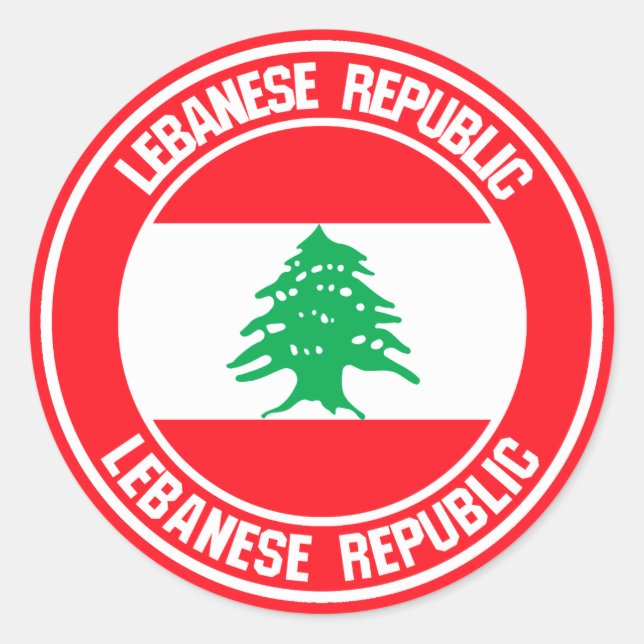Lebanon Round Emblem Classic Round Sticker (Front)