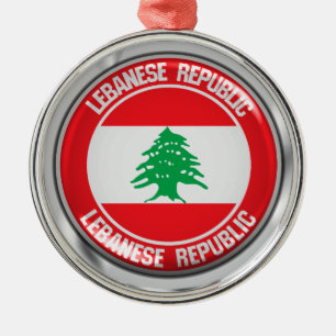 Lebanon Round Emblem Metal Tree Decoration