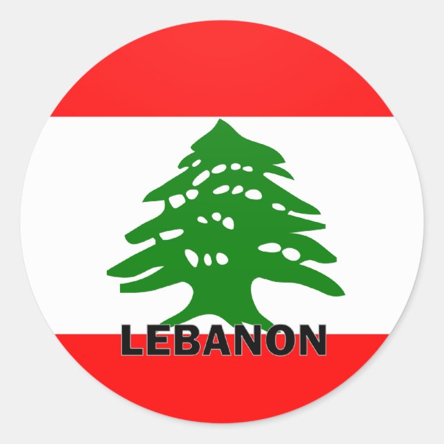 Lebanon Roundel quality Flag Classic Round Sticker (Front)