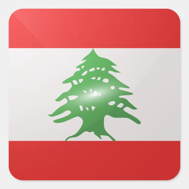 Lebanon square glossy flag square sticker (Front)