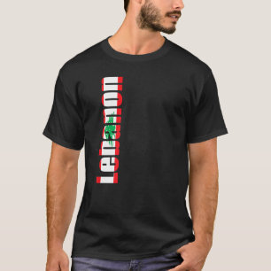 Lebanon with flag colors on the side of T-Shirt
