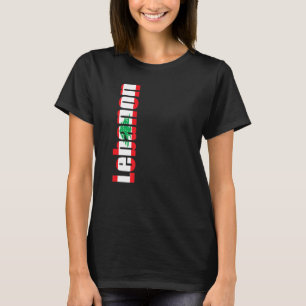 Lebanon with flag colours on the side of T-Shirt