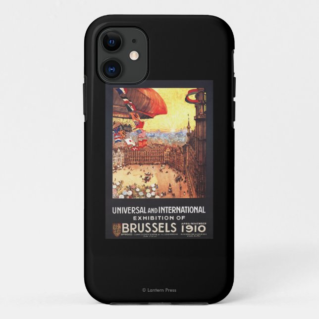 Lebaudy Airship with World Flags at Expo Case-Mate iPhone Case (Back)