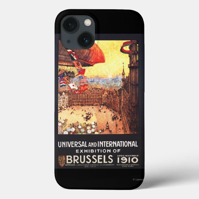 Lebaudy Airship with World Flags at Expo Case-Mate iPhone Case (Back)