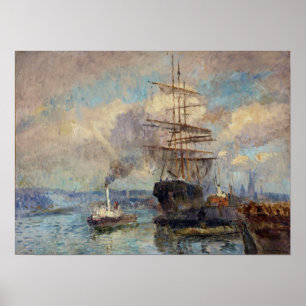 Lebourg - In The Port Of Rouen Poster