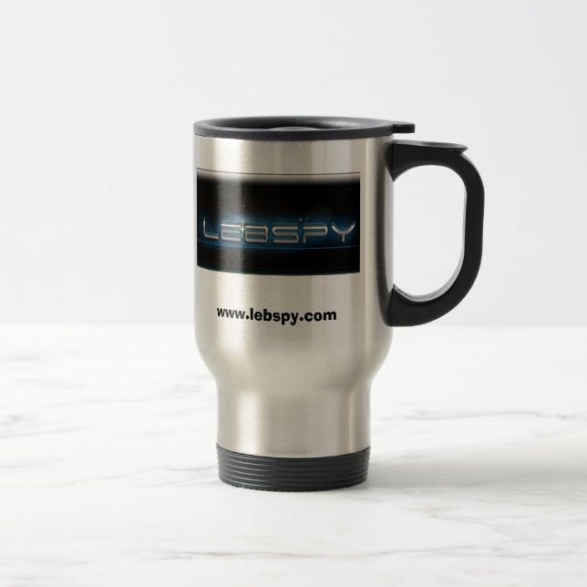 lebspylogoblue, www.lebspy.com travel mug (Right)