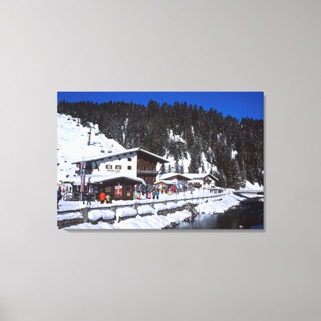 Lech Austria Winter Holiday Card Canvas Print (Front)