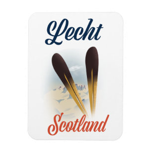 Lecht Scotland Ski poster travel art Magnet