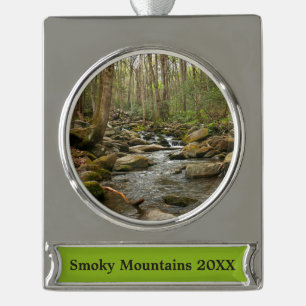 LeConte Creek at Great Smoky Mountains Silver Plated Banner Ornament