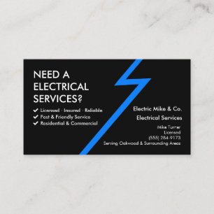 lectrician Business Card Template   Electrical Ser