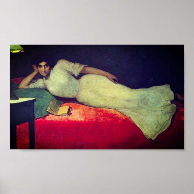 Lectura - by Julio Romero de Torres (1900) Poster (Front)