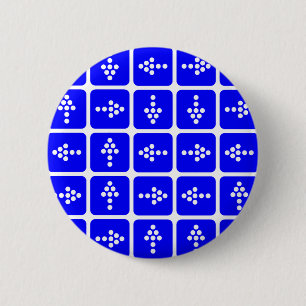 LED Arrow Square Blue 6 Cm Round Badge