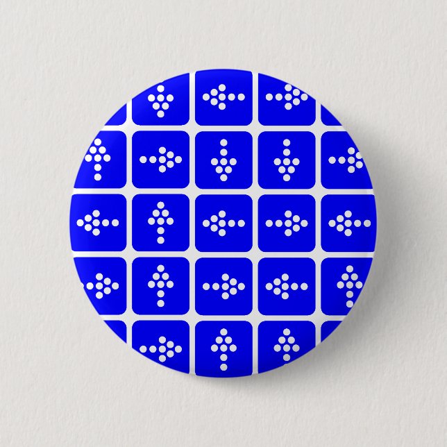 LED Arrow Square Blue 6 Cm Round Badge (Front)