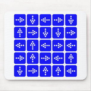 LED Arrow Square Blue Mouse Pad