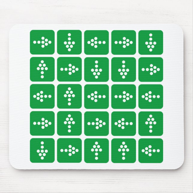LED Arrow Square Green Mouse Pad (Front)