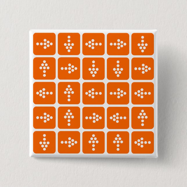 LED Arrow Square Orange 15 Cm Square Badge (Front)