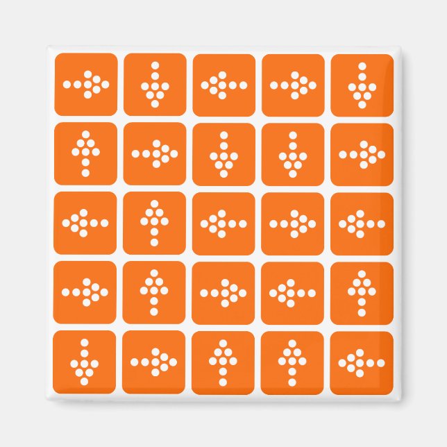 LED Arrow Square Orange Magnet (Front)