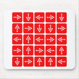 LED Arrow Square Red Mouse Pad