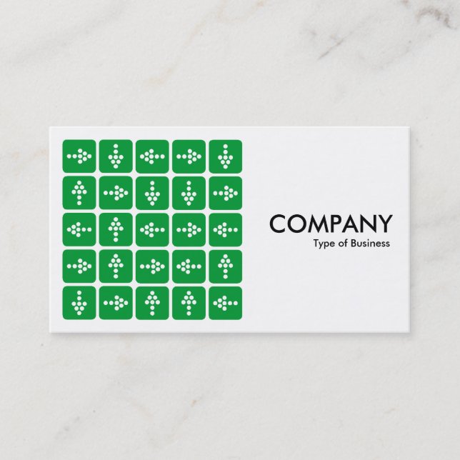 LED Arrows Square Green - White Business Card (Front)