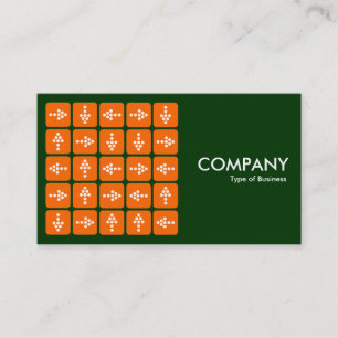 LED Arrows Square Orange - Dark Green Business Card
