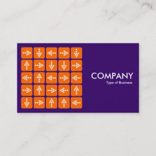 LED Arrows Square Orange - Dark Purple Business Card