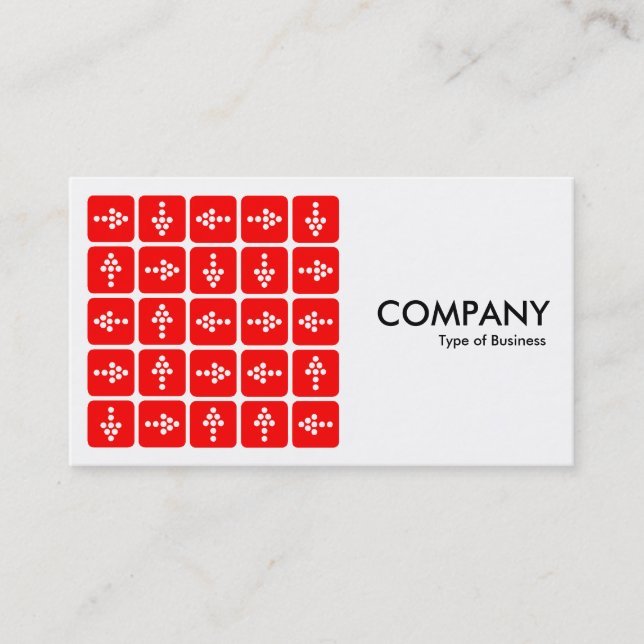 LED Arrows Square Red - (Egg Shell) Business Card (Front)