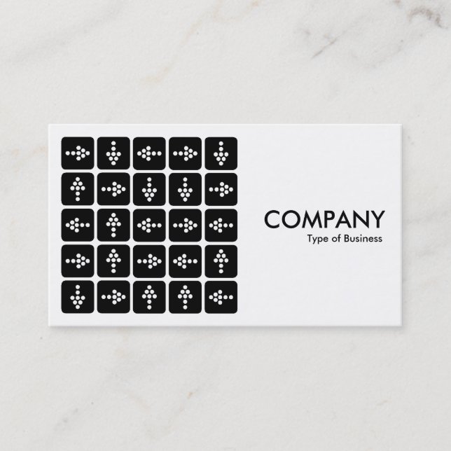 LED Arrows Square - White Business Card (Front)