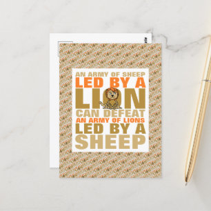 Led By A Lion Postcard