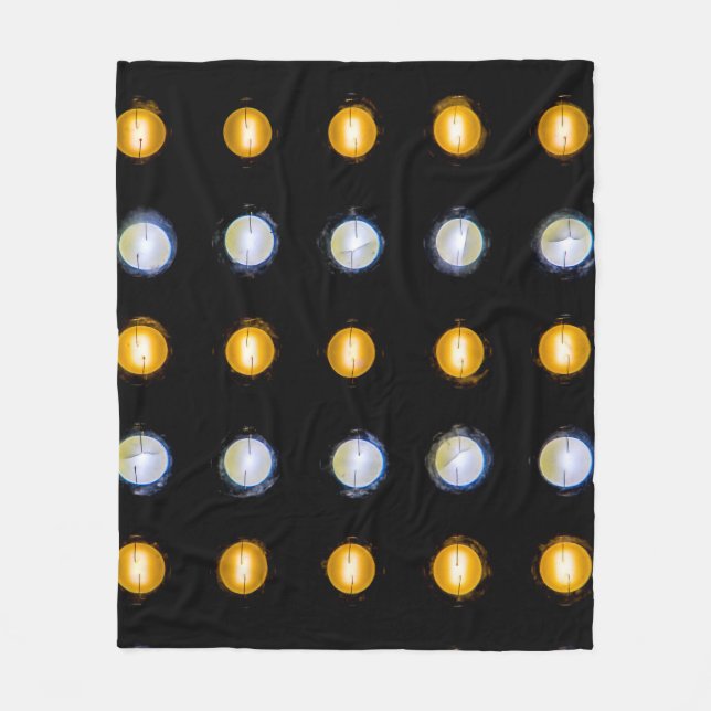 LED lights, closeup abstract background. Fleece Blanket (Front)