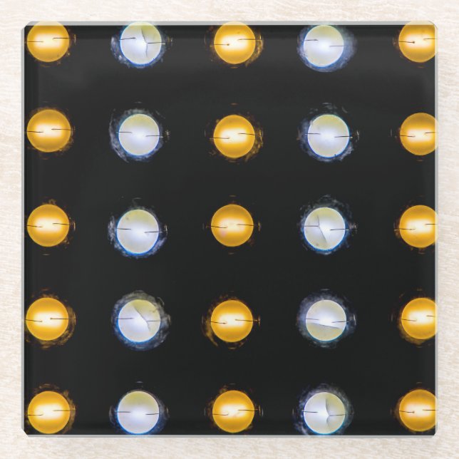 LED lights, closeup abstract background. Glass Coaster (Front)