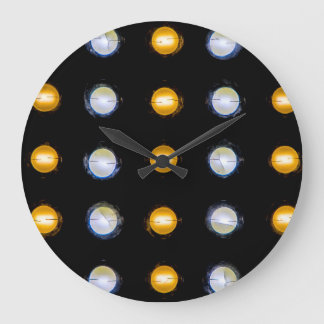 LED lights, closeup abstract background. Large Clock