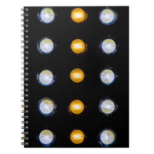 LED lights, closeup abstract background. Notebook